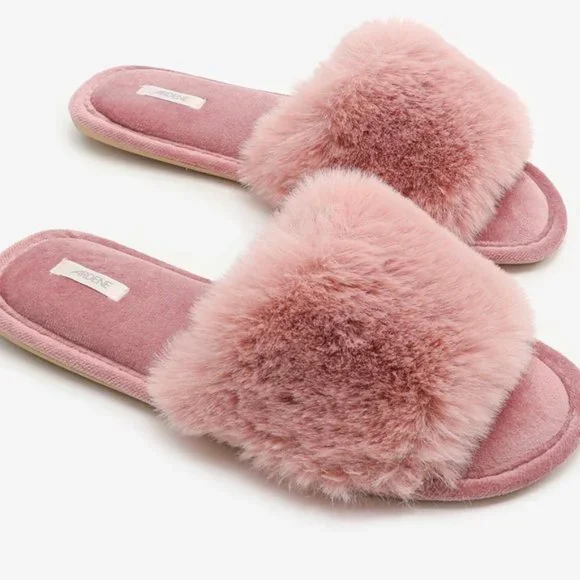 Faux fur slide slippers. NWT. - Picture 2 of 2